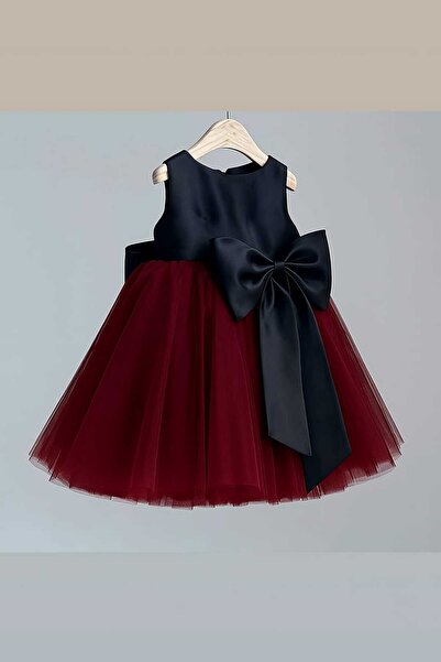 Rabias Design Kabarık Çocuk Abiye Elbisesi Tül Detaylı ve Fiyonk Süslemeli