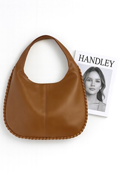 Handley Geantă de umăr de lux cu capacitate mare, cu detaliu cu noduri