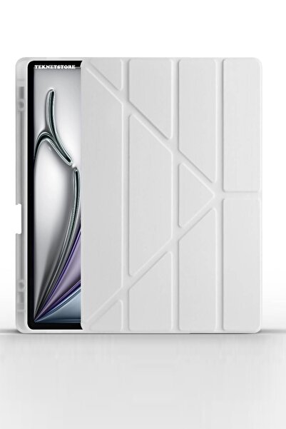 TEKNETSTORE İpad Air 13" M3 (2025) / M2 (2024) Kılıf Kalem Şarj Bölmeli Stadl...