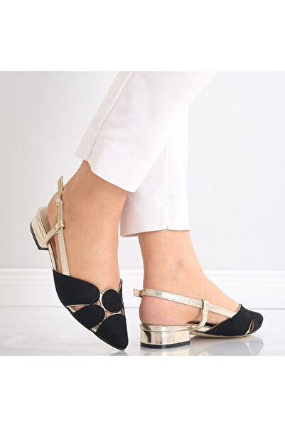 Botinelli Pantofi negri pentru femei din piele întoarsă Meltona, 35