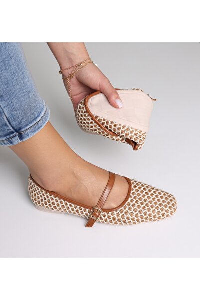 Botinelli Women's Brown Ballet Flats from Ariola Textile, 40