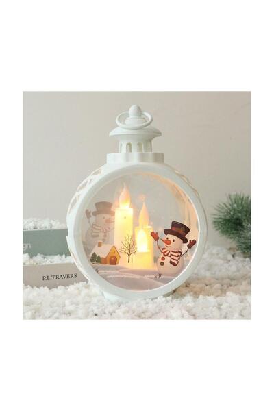 bilger üç mumlu yılbaşı kardan adam kandil