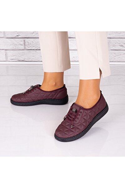 ELADA Pantofi sport damă Bordeaux din piele Acuna, culoare 36