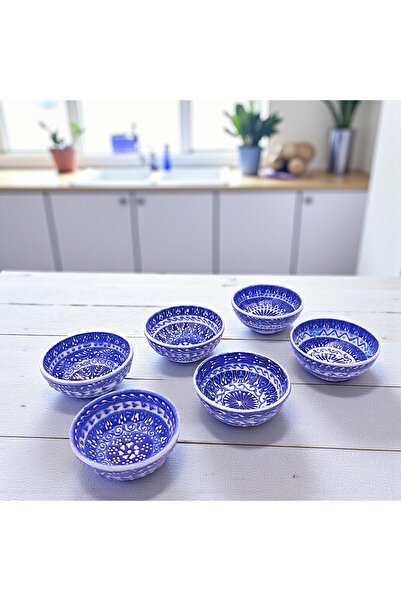 sharp&art Hand-Painted Ceramic Bowl World, Sauce, Snack, Jam Bowls, 10 Different Models, 8 cm