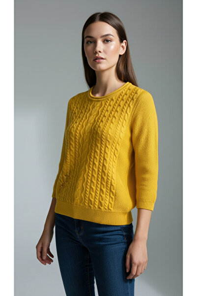 Digz fashion Yellow Textured Knit Sweater