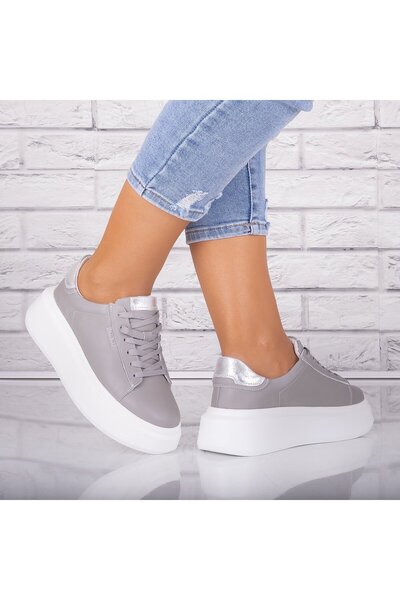 ANGEL BLUE Women's casual shoes in grey genuine leather Arselia, 36