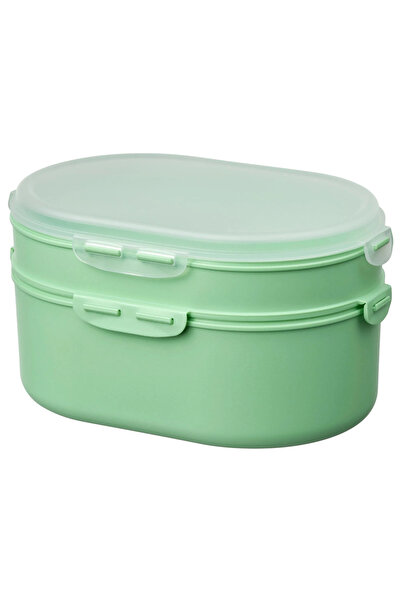 IKEA Utbjuda Plastic Storage Container with Lid, Light Green, 0.2 Lt X 0.6 Lt, 2 Pieces, for Dry Foods,