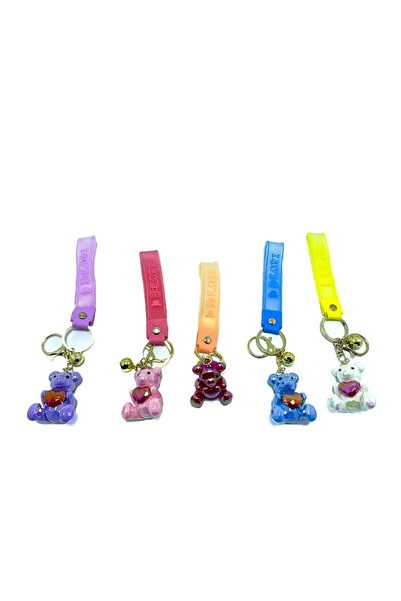 Epilons Heart Bear Silicone Keychain Alk1700 Azrlya-Kr-Rs34