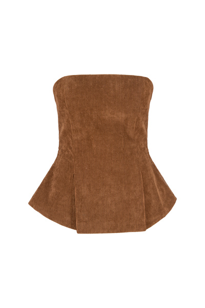 LACENOA κοτλέ Βελούδινη μπλούζα χωρίς λουράκια