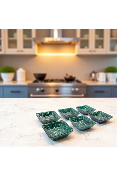 sharp&art Hand-Painted Ceramic Bowl World, Sauce, Snack, Jam Bowls, 10 Different Models, 8 cm