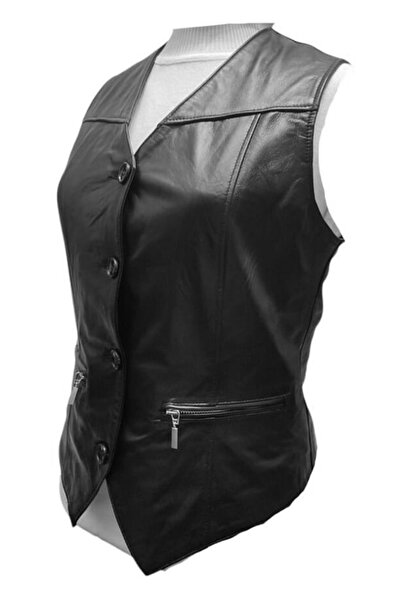 Vera kadın yelek, hakiki deri