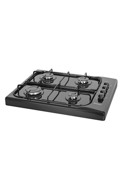 Zilan 4-burner gas stove ZLN-1518, Black Side knobs, Enameled