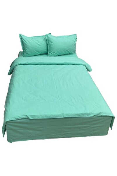 Liz Line Double Bed Linen, Mint Green Color, Fine & Silky Collection