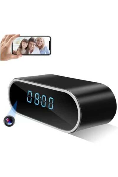 PopZa كاميرا مراقبة مع ساعة - كاميرا خفية عالية الدقة 1080 بكسل مزودة بخاصية واي فاي لمراقبة الأماكن المغلقة