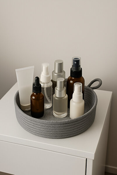 ÖRGÜM Sepet Dekoratif Organizer Salon,Mutfak,Banyo Düzenleyici 21x7 cm