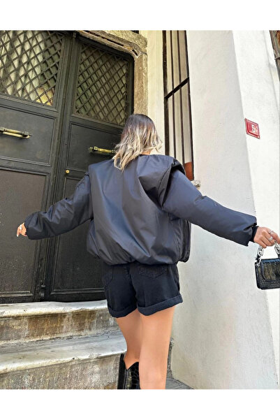 velmorafashion Velmora Oversized Bomber Jacket - Black, Zippered, Street Fashion Style Coat - Black -