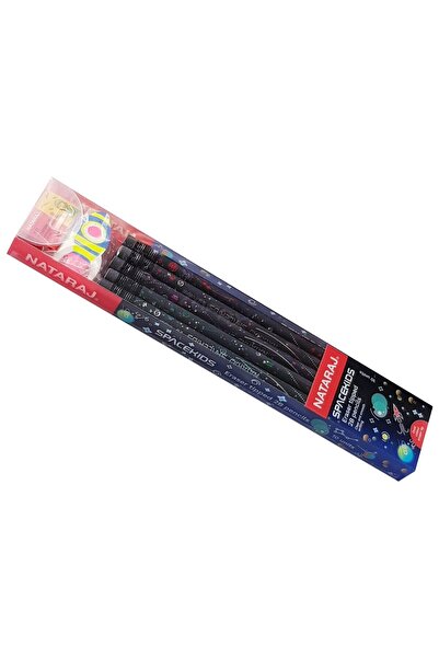 Nataraj ناتراج سبيس كيدز 2B رصاص ممحاة ألوان - Spacekids 2B Pencil RT Assorted