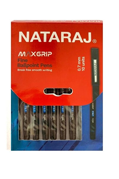 Nataraj ناتراج ماكس جريب 10 أقلام أزرق 0.7ملم - Max Grip Pen 10P Blue 0.7mm