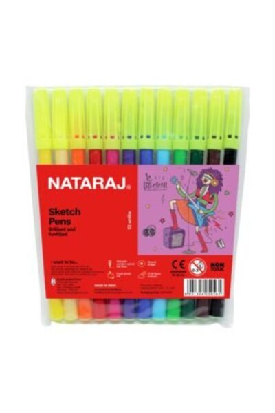 Nataraj Natraj Sketch Pens 12 Colours