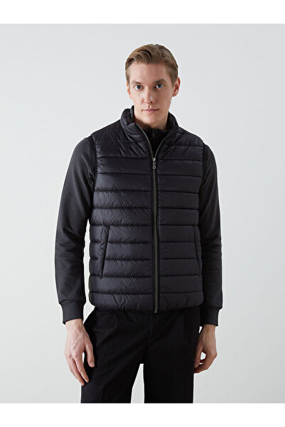 LC Waikiki Black Standard Fit Stand Collar Men's Puffer Vest