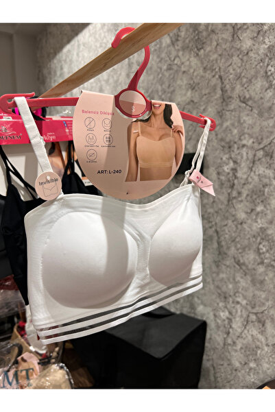 BUTİK1AVM Seamless Wire-Free Invisible Bra Removable Cup Adjustable Strap Non-Marking