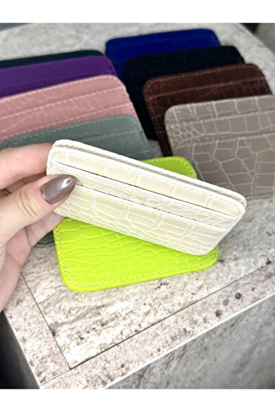 MODA Dokulu Suni Deri, Krem Kartlık - Kağıt Para Bölmeli Unisex Kartlık