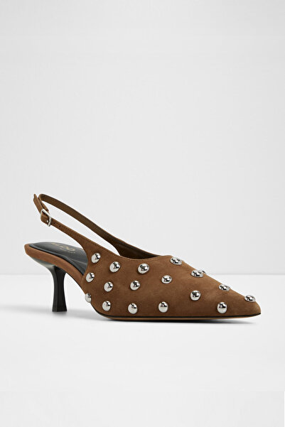 Aldo Naiarah - Women's Green Genuine Suede Thin Heeled Buckle Slingback Shoes