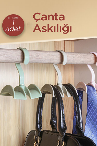 adornazzle Çanta Askısı, Şal Askılığı, Dolap Içi Organizer Askılık 1 Adet