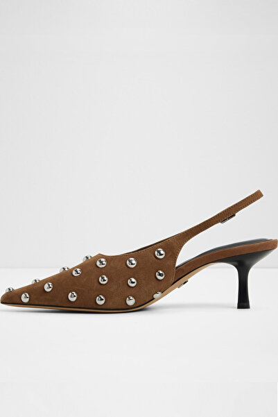 Aldo Naiarah - Women's Green Genuine Suede Thin Heeled Buckle Slingback Shoes