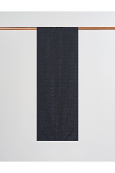 Kayra Logo Detailed Viscose Shawl Black