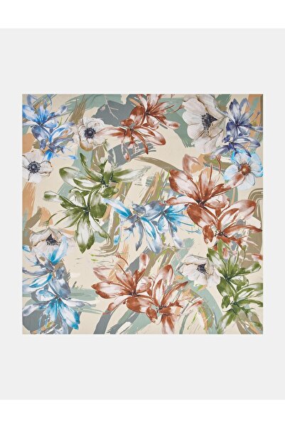 KYR Шал от вискоза с микс от флорални мотиви, бежов