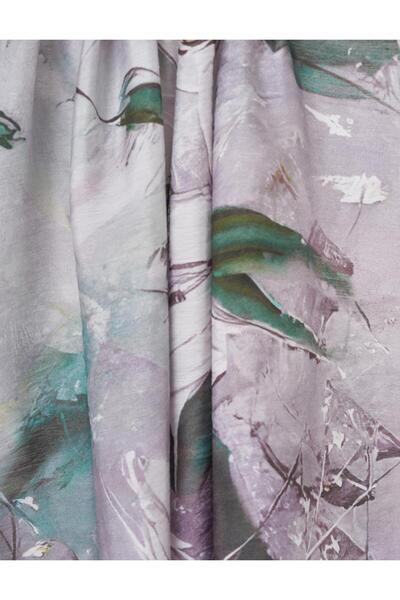 KYR Flower Pattern Viscose Shawl Gray