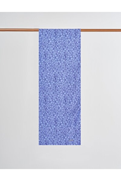 Kayra Floral Pattern Digital Print Shawl Indigo