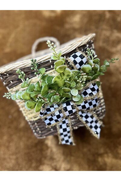 Marrone سلة متعددة الأغراض من داما مع شريط لامع، سلة باب المطبخ