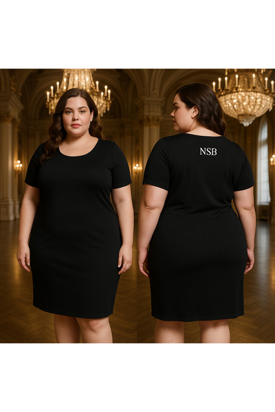 Nsb Tasarım Plus Size Above-The-Knee Classic Mini Dress