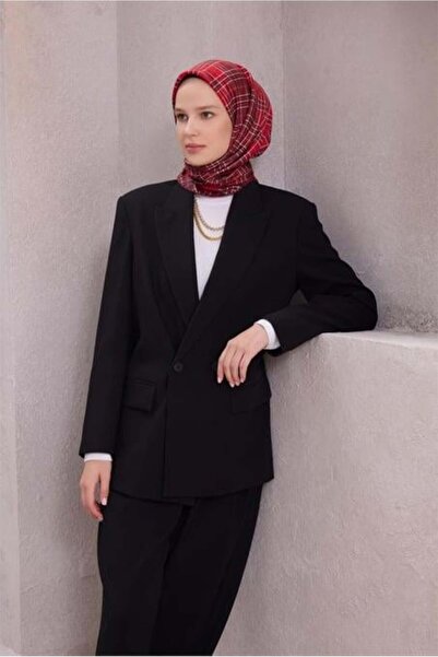 Belli Tivil Pure Silk Scarf Ist 4218 - 85 Burgundy Plaid Pattern