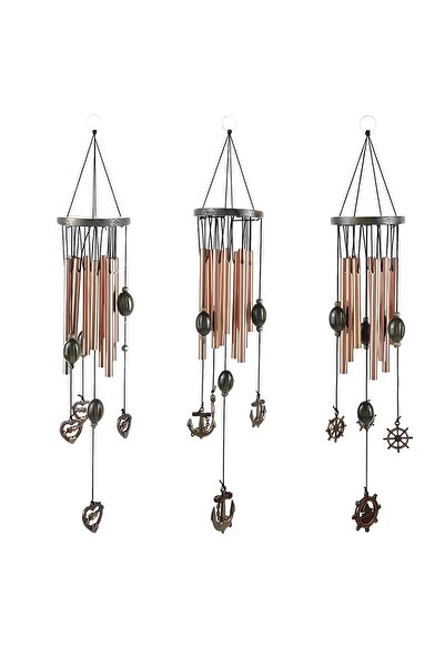 Metal Rüzgar Çanı & Deprem Zili Koruyucu Enerji, Meditatif Ses Tonu, Ev Bahçe Dekor Aksesuar 1'li