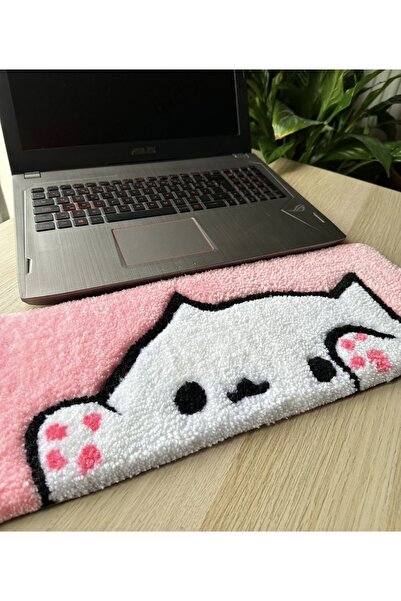 MOD10 El Yapımı Tafting Klavye Halısı 45x15 cm – Özel Tasarım Masa Dekoru