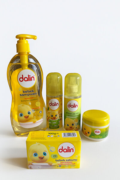 Dalin 5 li banyo set (700ml şanpuan 2 adet kolonya 100 ml vazelin 100 gr sabun)