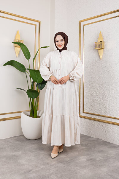 MİSS M.A.T FASHİON Alaçati Gofre Oversized Comfortable Dress