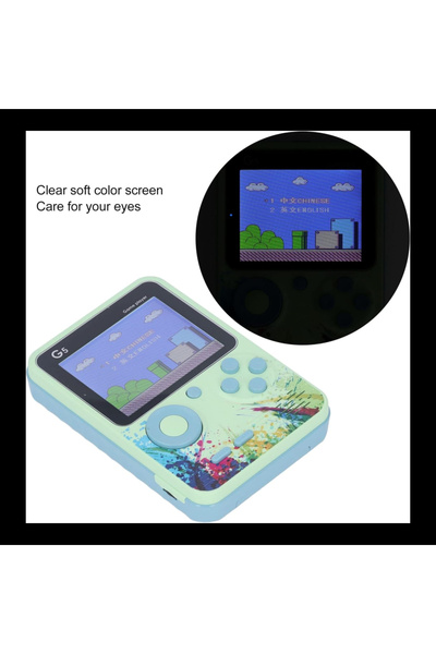 Generic G5 500 in 1 Retro Game Box, Handheld Classic Game PAD, For 1 Player. Green & Blue Color.