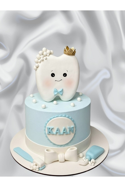 Maku home Kişiye Özel Erkek Bebek Temalı Dişim Çıktı Maket Pasta