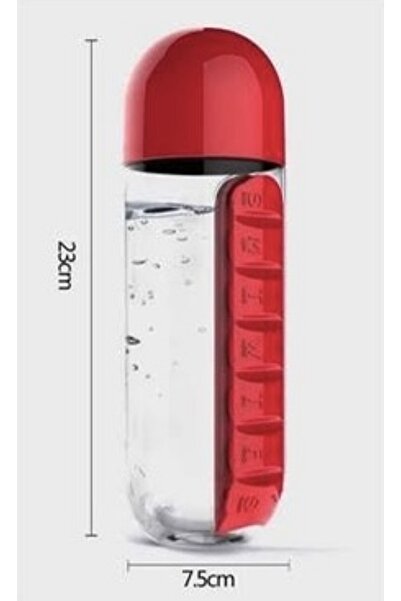 AbaTech 600 ml Water Bottle with 7-Day Medicine Storage Box and Compartment