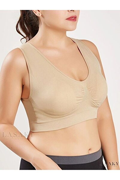 Sh Mağazacılık Thick Strap Padded Sports Bra – Seamless Gathering Supportive Everyday Bustier Corset