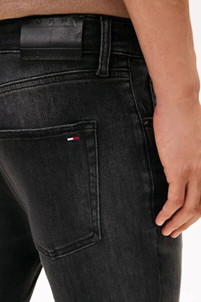 Tommy Hilfiger Erkek Scanton Dar Kalıp Modal Karışımlı Jean Pantolon - Siyah
