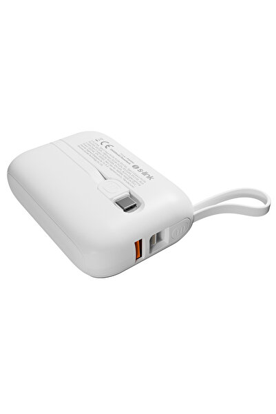 S-LINK P109M 10000mAh PD20W+QC18W+HSC22.5W Beyaz LCD Taşınabilir Pil Şarj Cihazı Powerbank