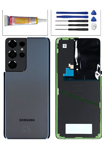 indirimplus Samsung S21 Ultra Arka Pil Kapağı S21 Ultra Arka Kapak Siyah Renk...
