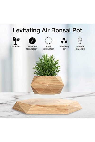 Fipka NICETOW Small Levitating Air Bonsai Pot, Decorative Resin Flower Pot, Magnetic Levitation Suspension