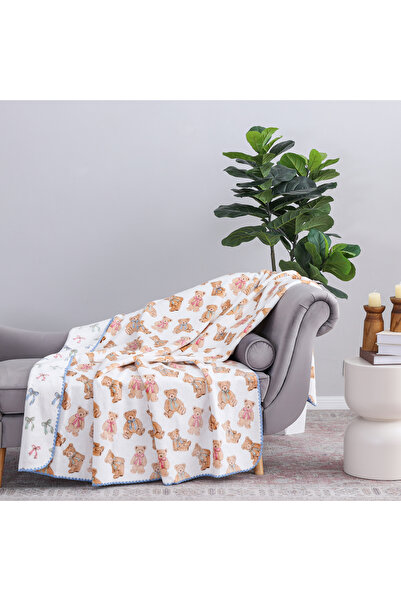 Bee Home تيدي بير وجهين | بطانية فرو مفرد