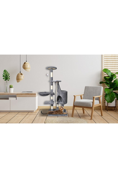 Selgot Cat Play Set from Sisal, 118x49 cm, Gray